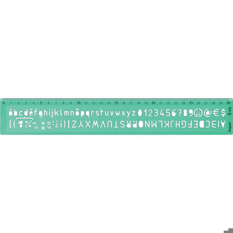 Maped - Schriftschablone (8 mm, 1St.) - grün-transparent