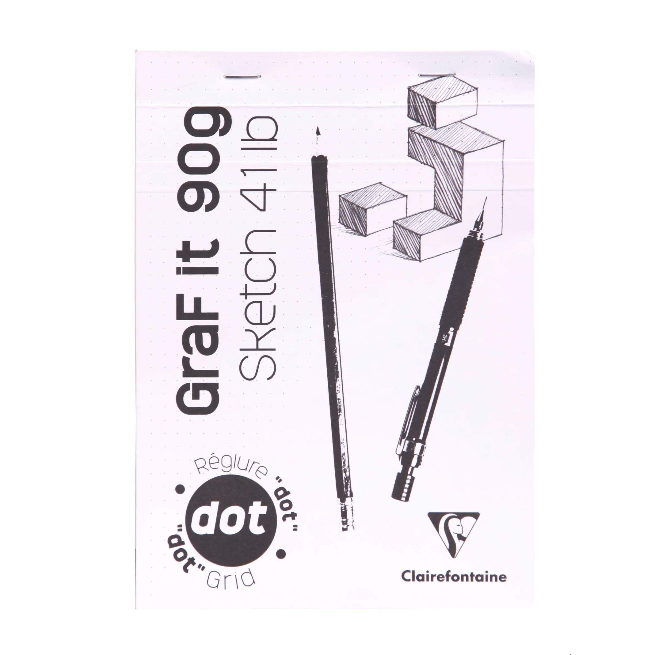Clairefontaine - 96651C GraF'it Skizzenblock Trockene Techniken (10 St.) DIN A5 Dot/punktkariert 80 Blatt