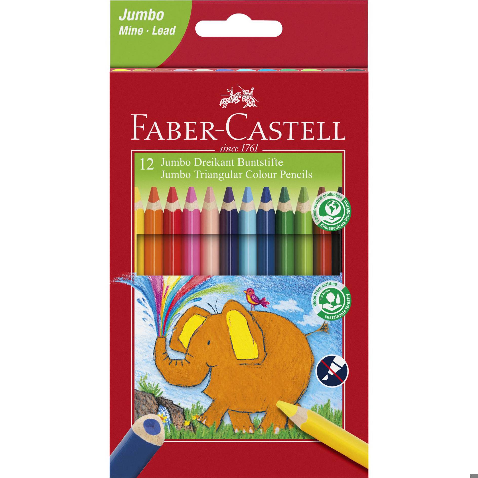 Faber-Castell - 116501 - Jumbo Buntstift Set (12St.)