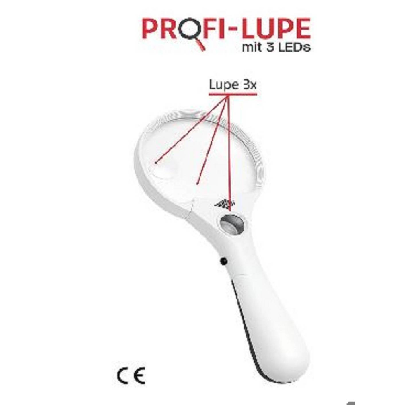 WEDO - PROFI-Lupe (1St.) mit 3 LEDs