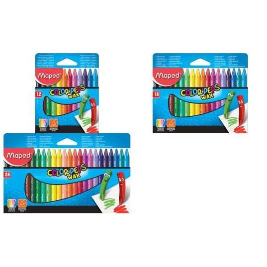 Maped - 82068781 - Wachsmalstifte COLOR'PEPS WAX (24er Kartonetui)