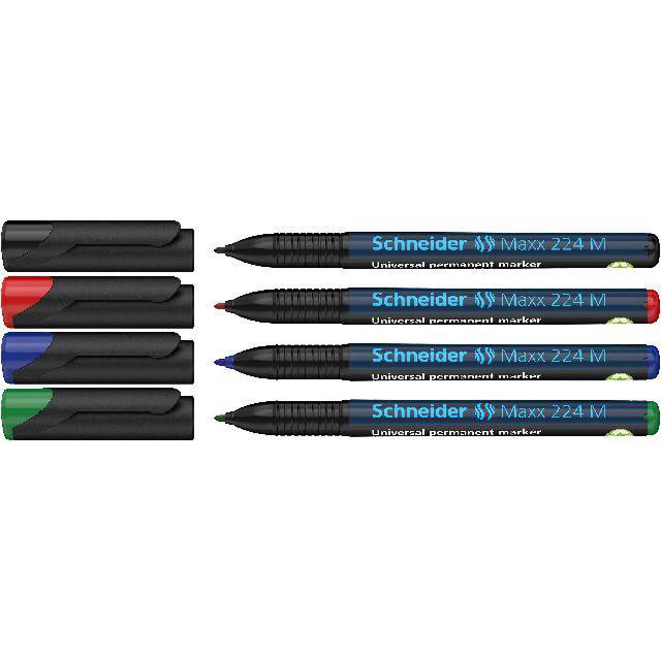 Schneider Schreibgeräte - Maxx 224 M (Dunkelgrau 4er Pack, 1mm Spitze)