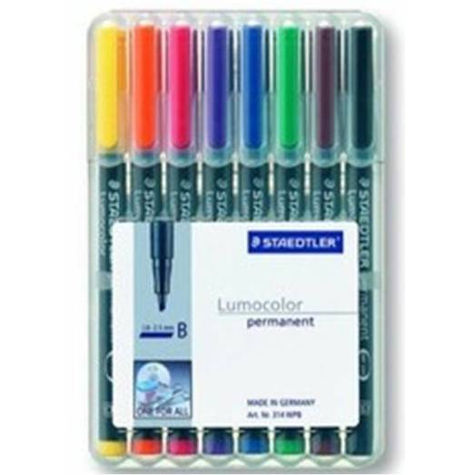 Staedtler - 314 WP8 - Folienstift (1 St., 2,5 mm, Schwarz, Blau, Braun, Grün, Orange, Rot, Violett, Gelb, Transparent, Polypropylen)