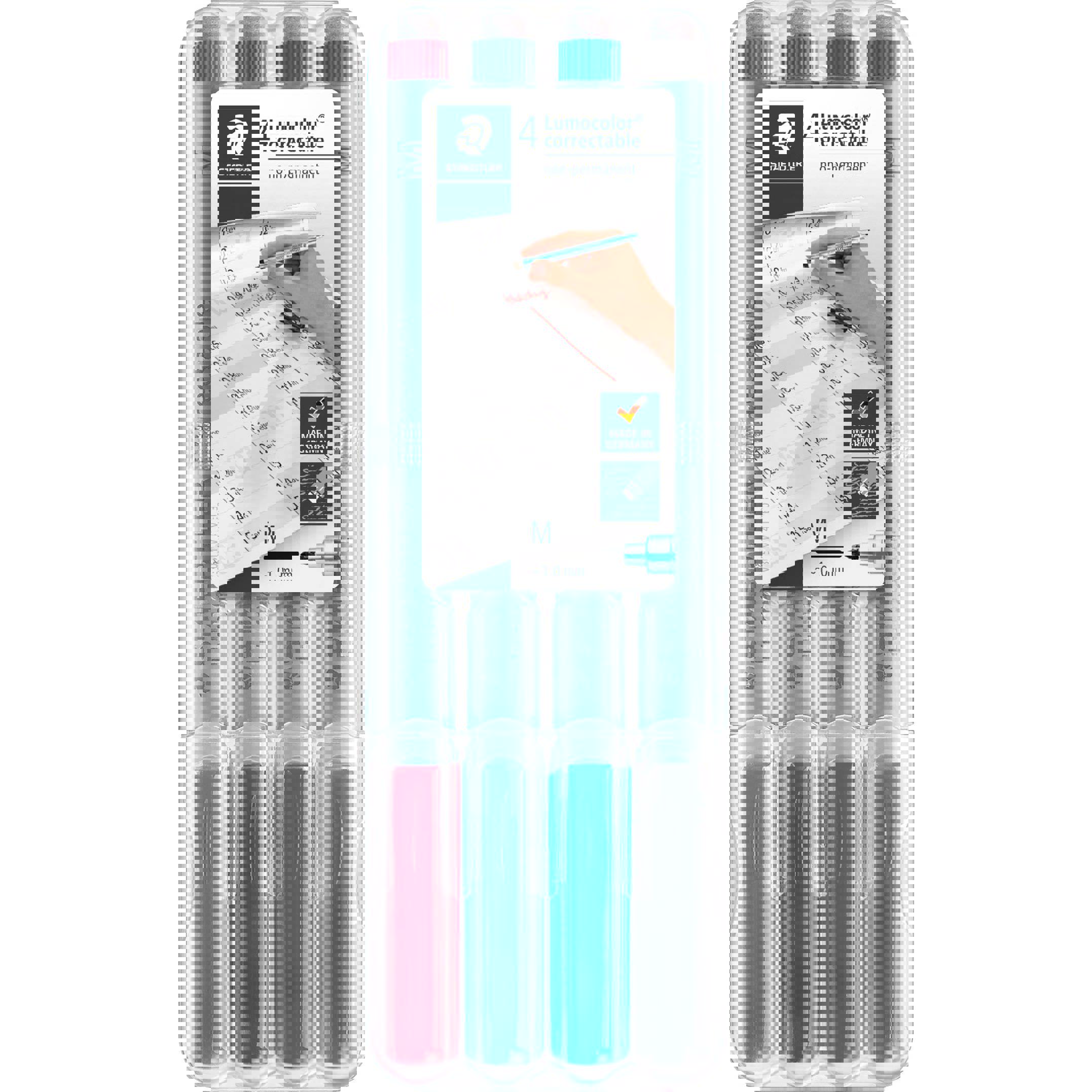 Staedtler - 305M Lumocolor® correctable 305 (nicht nachfüllbar) - Folienstift, 1 St., Schwarz, Rundspitze, schnelltrocknend, abwischbar