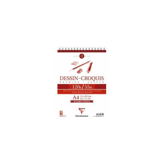 Clairefontaine - A4-Skizzenblock (160 g/qm, 35 Blatt) - Mit 1 Stück Inhalt